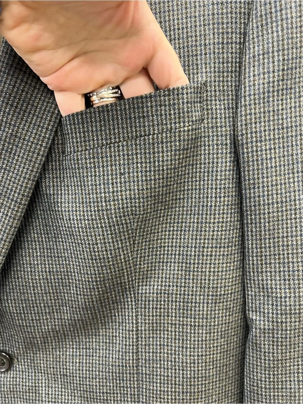 Lauren Ralph Lauren 100% Wool Gray Houndstooth Sport Coat Men’s 44L